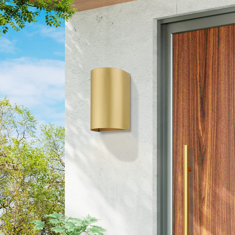 Bond 1 Light Satin Gold Outdoor/Indoor ADA Small Sconce
