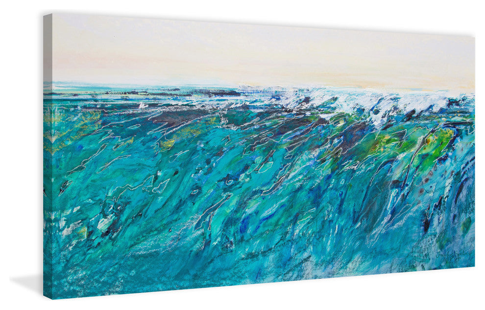 "Wave 7" Painting Print on Wrapped Canvas, 45"x22.5"