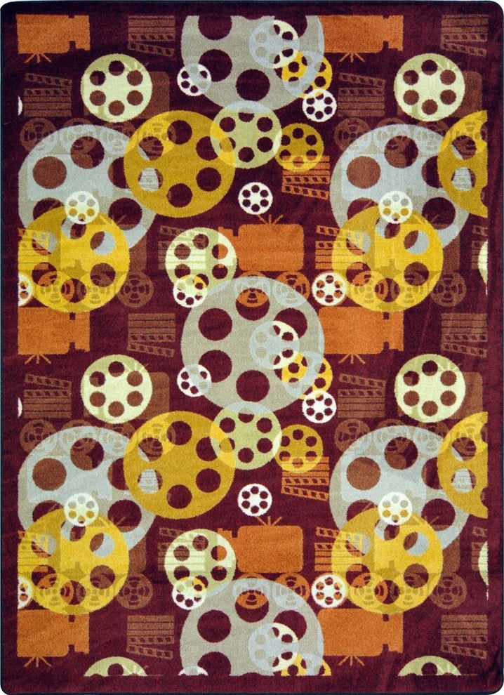 Any Day Matinee Rug, Blockbuster, 5'4"x7'8", Burgundy