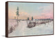 "Snow Scene" Floater Framed Painting Print on Canvas, 18"x12"