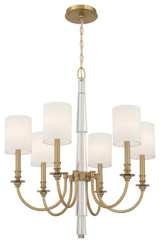Crystorama Lighting Group LLO-486 Lloyd 6 Light 26"W Crystal - Aged Brass