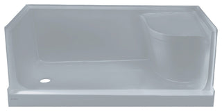 Aquatique 60"x32" Shower Base With Left Hand Drain, Gray