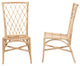 Doria Modern Bohemian Natural Brown Rattan 2-Piece Dining Chair Set