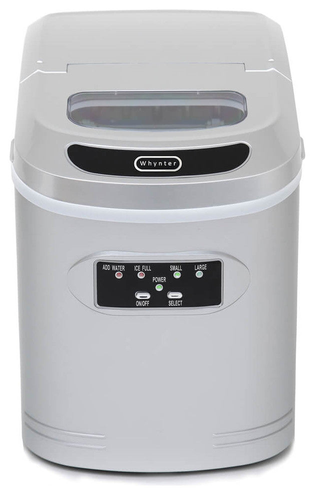 Whynter Compact Portable Ice Maker 27 Lb Capacity - Metallic Silver