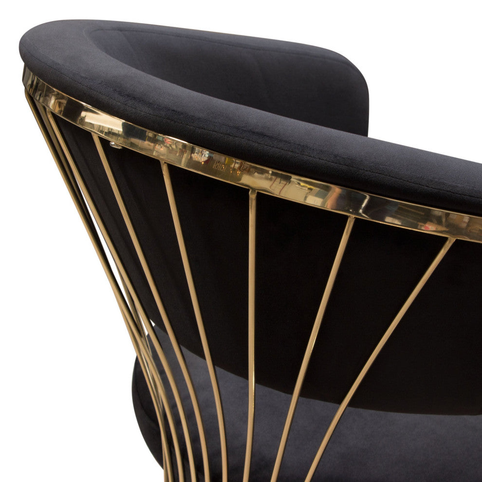 Solstice Dining Chair, Black Velvet