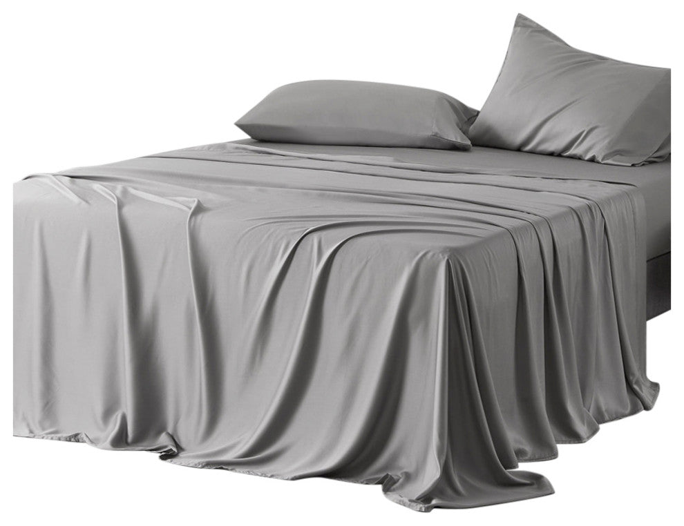 Lyocell Sheet Set, 4 Piece, Gray, King