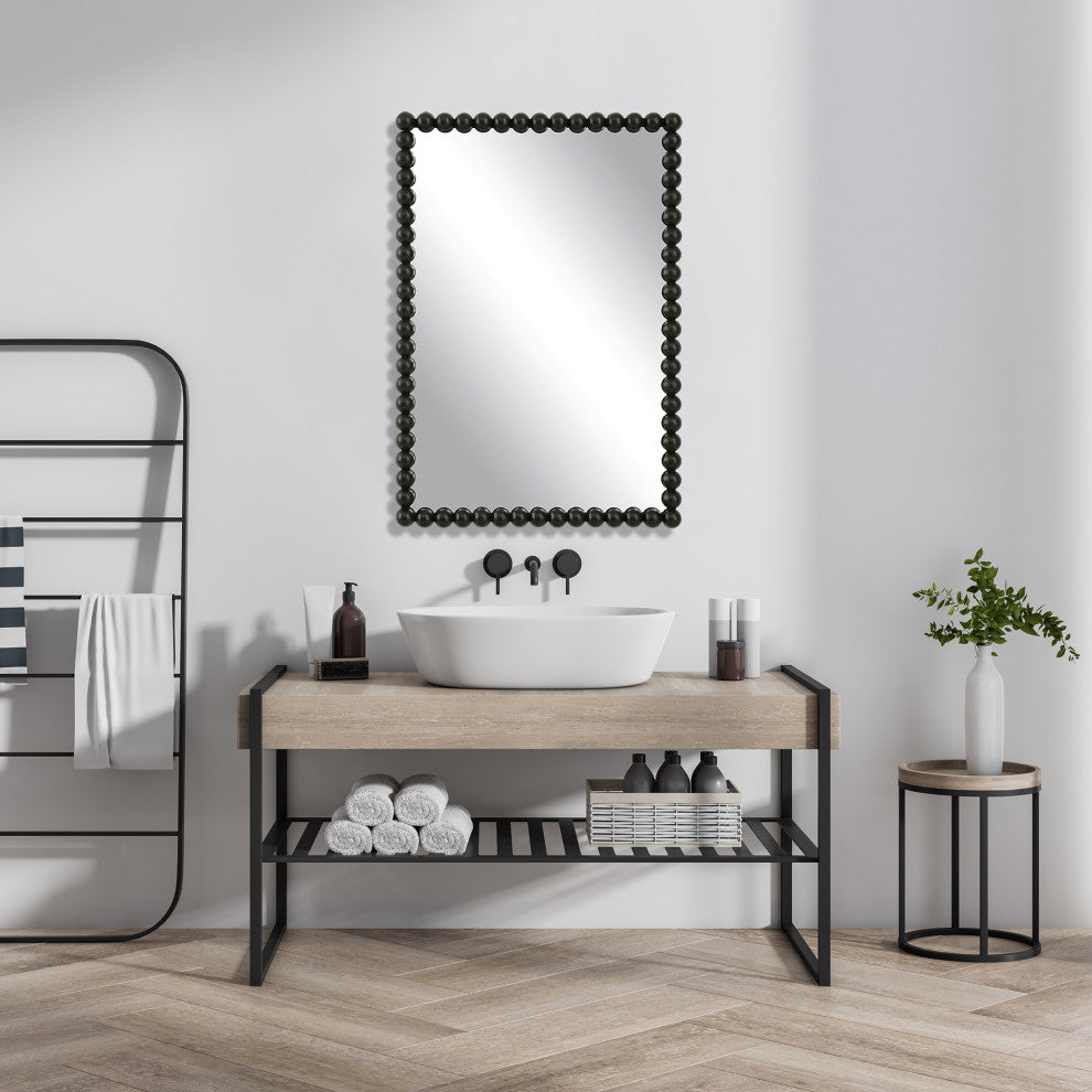 Uttermost 09789 Serna Black Vanity Mirror
