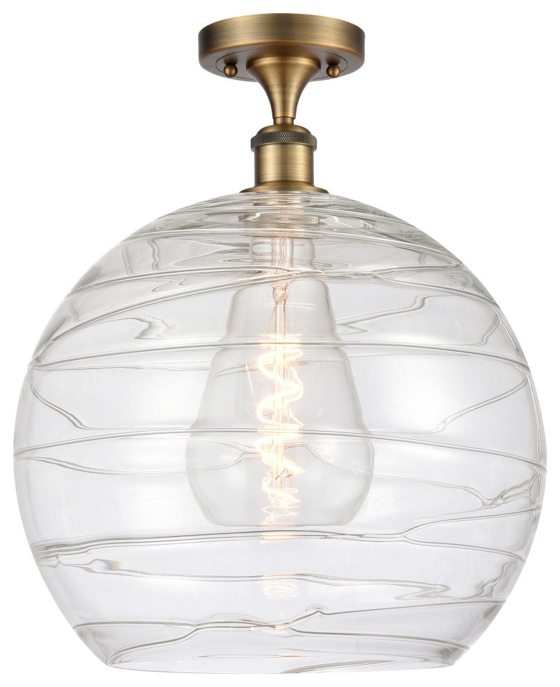 Innovations 516-1C-BB-G1213-14-LED 1 Light Semi-Flush Mount, Brushed Brass