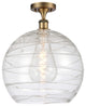 Innovations 516-1C-BB-G1213-14-LED 1 Light Semi-Flush Mount, Brushed Brass