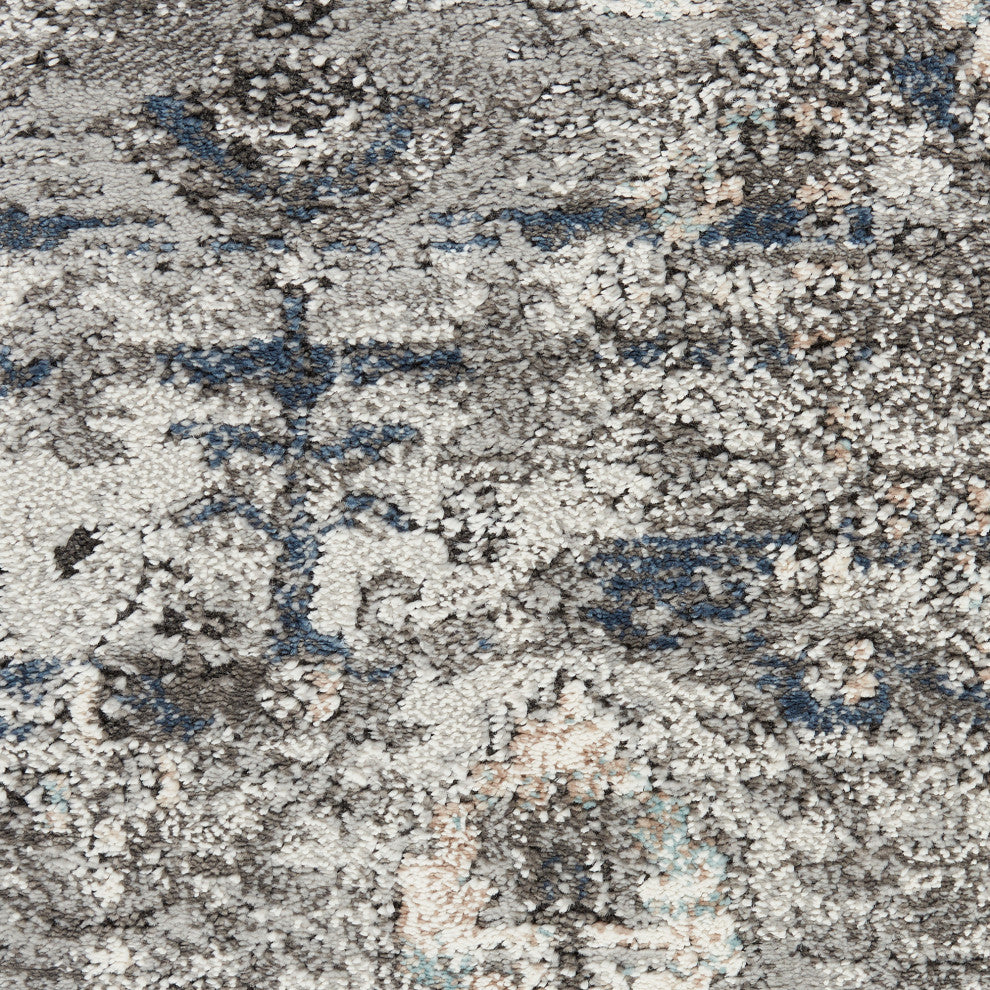 Nourison American Manor French Country Bordered Blue 4' x 6' Area Rug