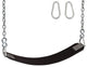 Polymer Belt Swing Seat With Chains and Hooks, Black
