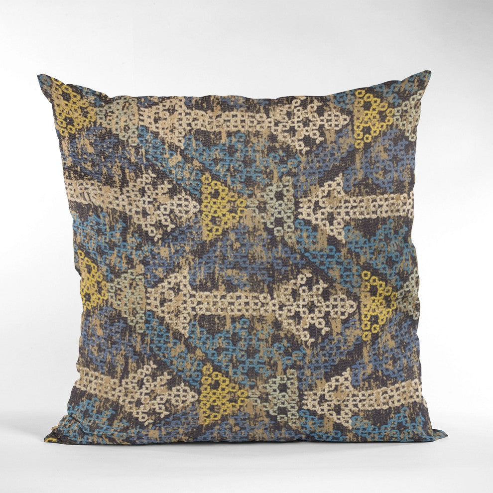 Plutus Blue Arrows Stripe Luxury Throw Pillow, 22"x22"