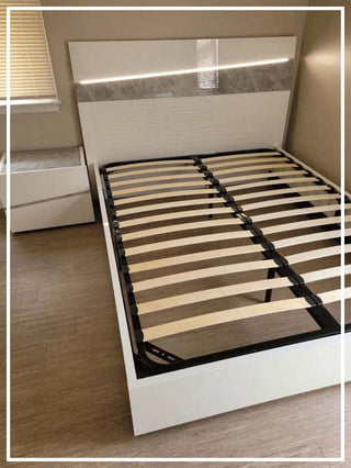 Italian Contemporary Modern Bedroom Set Legno in Silver Birch Made in Italy, King Size