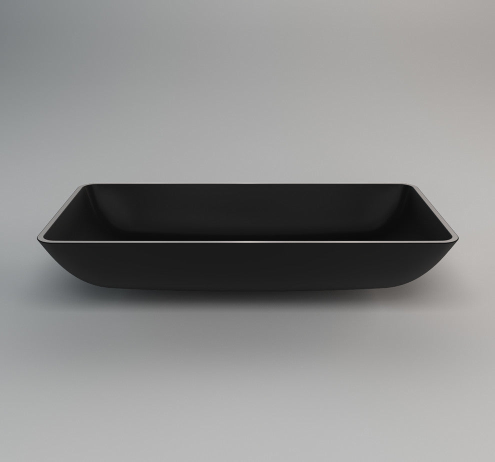 Alumix Nek Rectangular Vessel Sink, Black