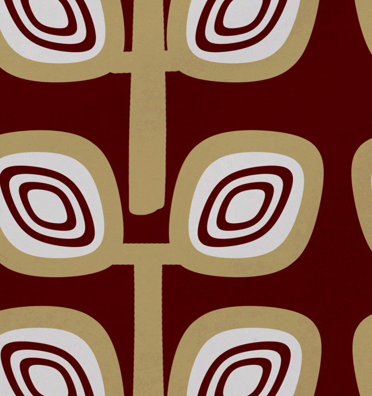 18"x14" Leaf Tree, Geometric Print Placemat, Orange, Set of 4