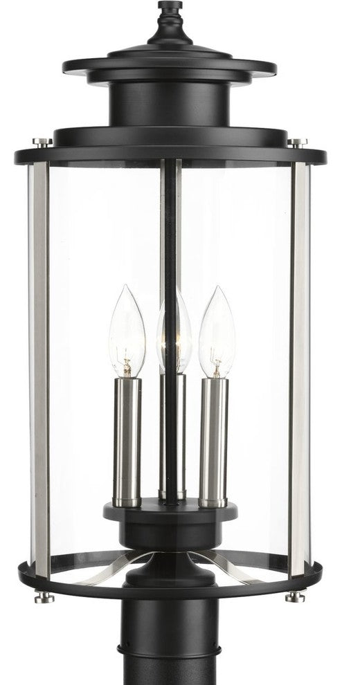 Squire Collection 3-Light Post Lantern, Black