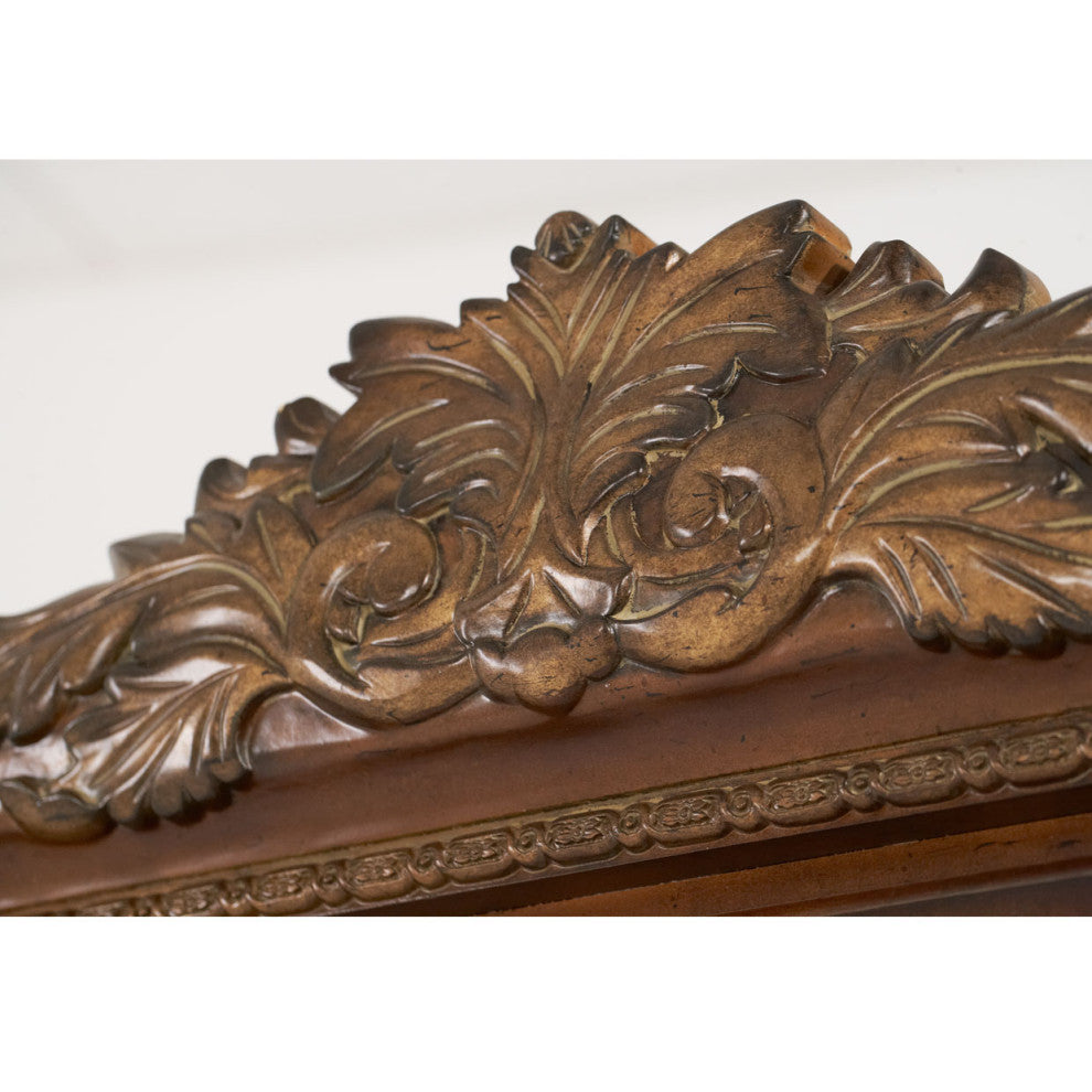 Villa Valencia Accent Floor Mirror with Storage, Classic Chestnut