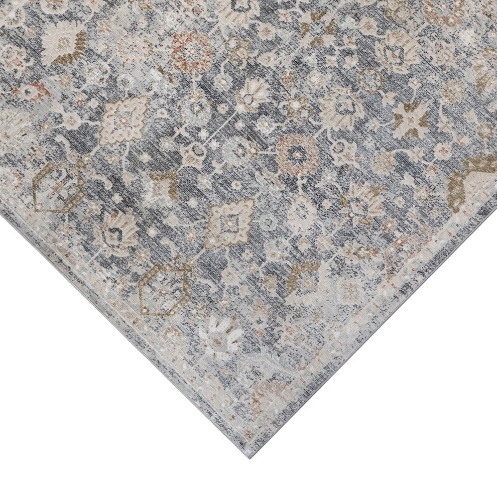 Fairmont Mella Area Rug, Dark Gray, 3'3" x 4'11", Bordered