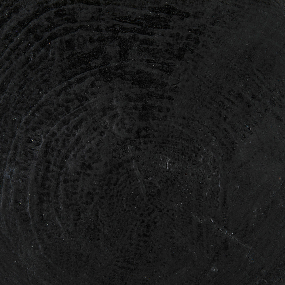 Samson Stool/Side Table, Black Burnt Resin