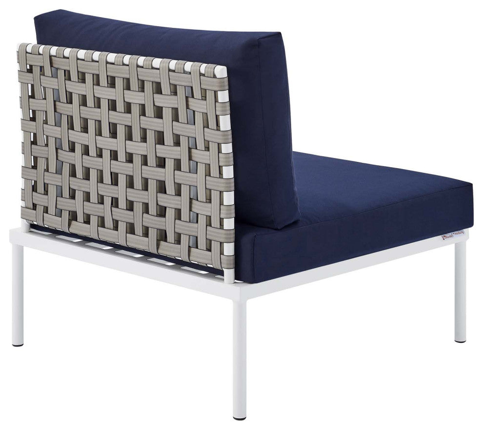 Harmony 8-Piece Sunbrella Basket Weave Outdoor Patio Aluminum Sectional Sofa Set
