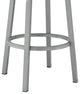 Lorin Counter Height Swivel Bar Stool, Black Finish and Black Faux Leather, Silver/White, Counter Height