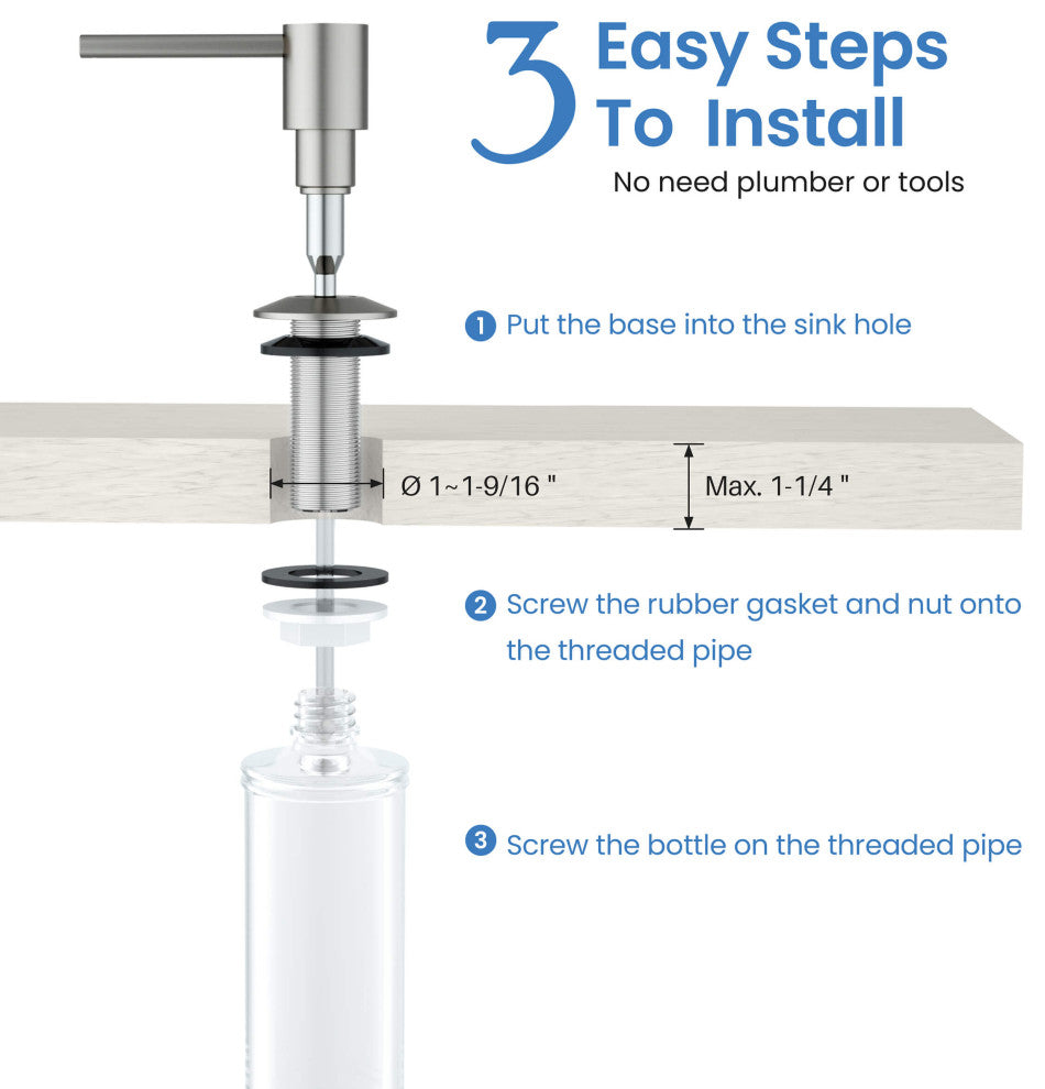 Bari-T Single Handle Pull Down Faucet, Brushed Nickel, With Soap Dispenser