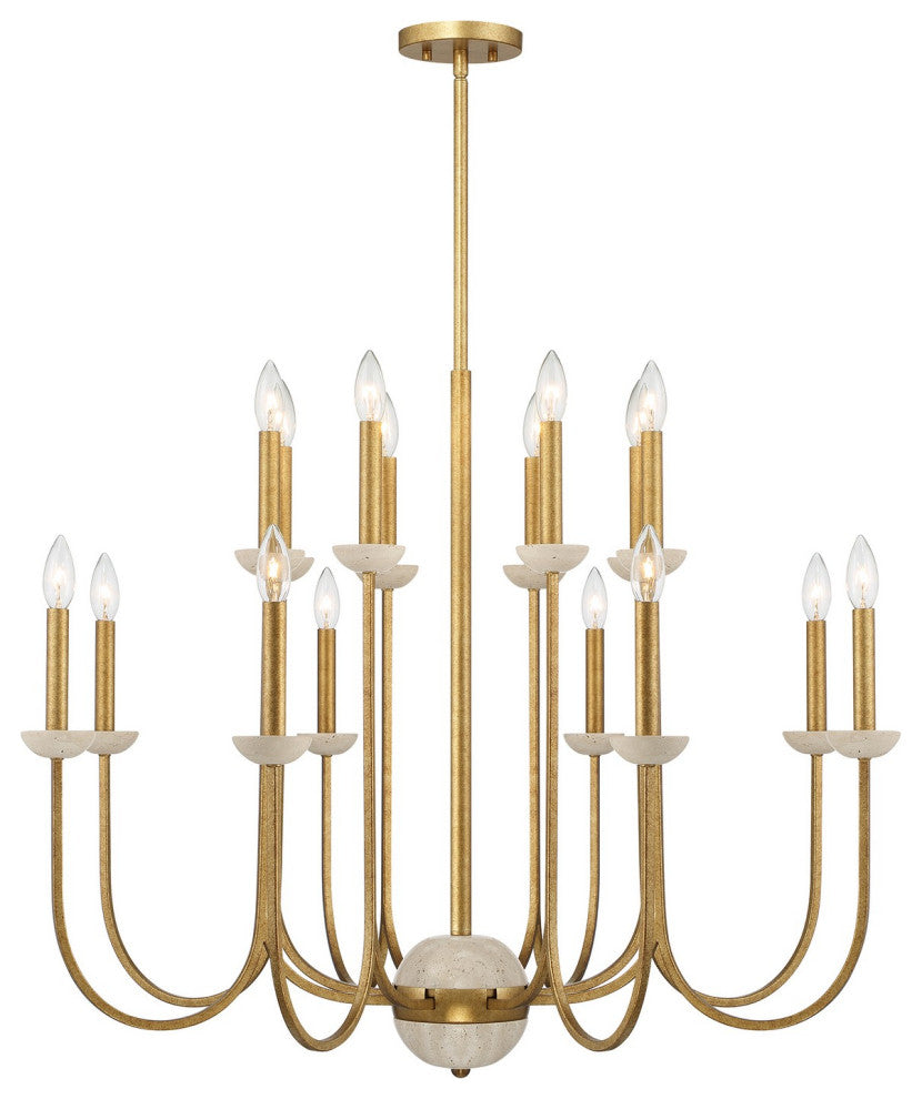 Oakhurst 16-Light Chandelier, Antique Gold