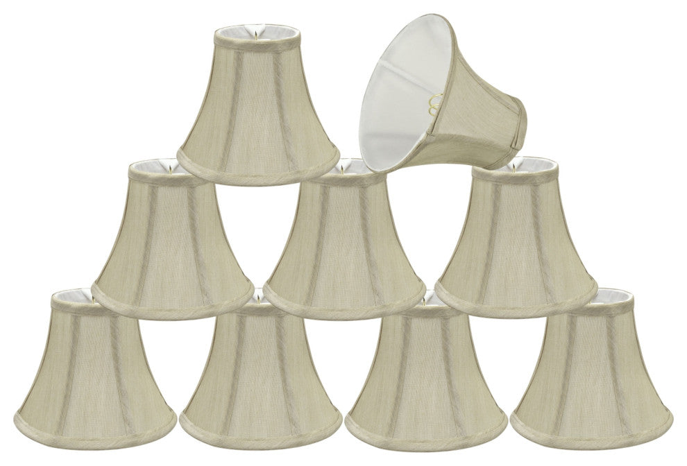 30039-9 Small Bell  Chandelier Clip On Lamp Shade Beige 3"x6"x5"