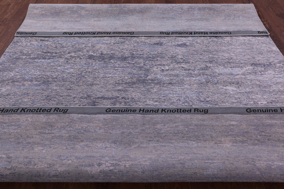 Abstract Wool & Silk Hand Knotted Rug 7' 11" X 10' 6" - Q15819
