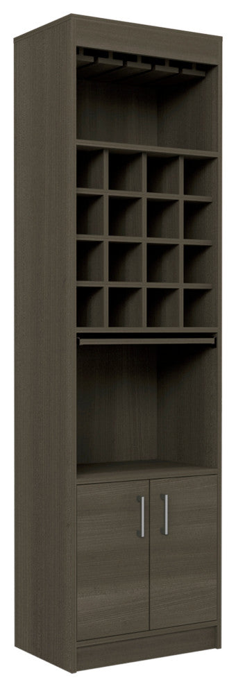 DEPOT E-SHOP Soria Bar Cabinet, Smokey Oak