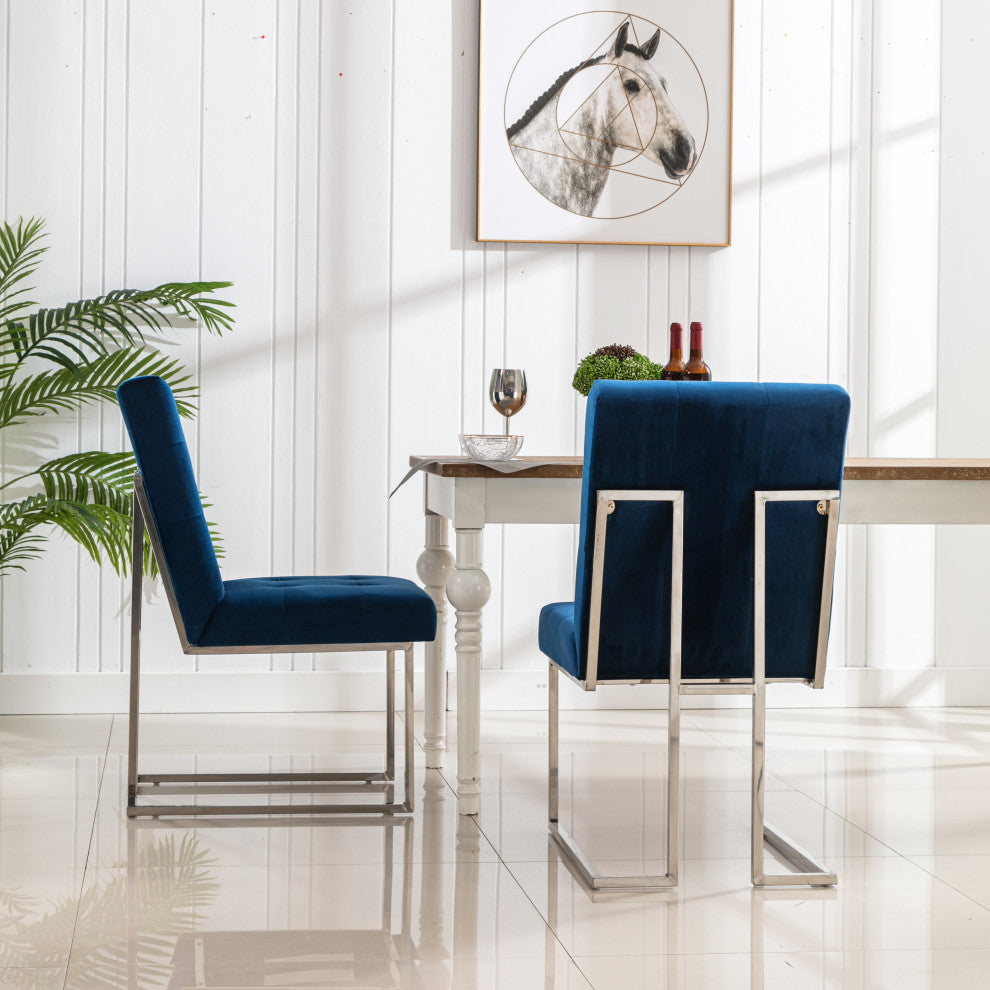 Home Beyond Dining Chairs Set of 2 Pieces for Dining Room, Navy Blue UC-16B