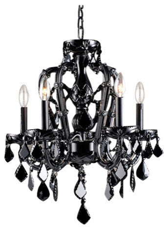 Avenue Lighting 5-Light Mini Crystal Chandelier, Black