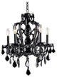 Avenue Lighting 5-Light Mini Crystal Chandelier, Black