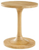 Modway Lina Round Wood Side Table with Tapered Pedestal Base in Oak