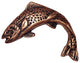 Jumping Trout Left Face Cabinet Knob, Antique Copper