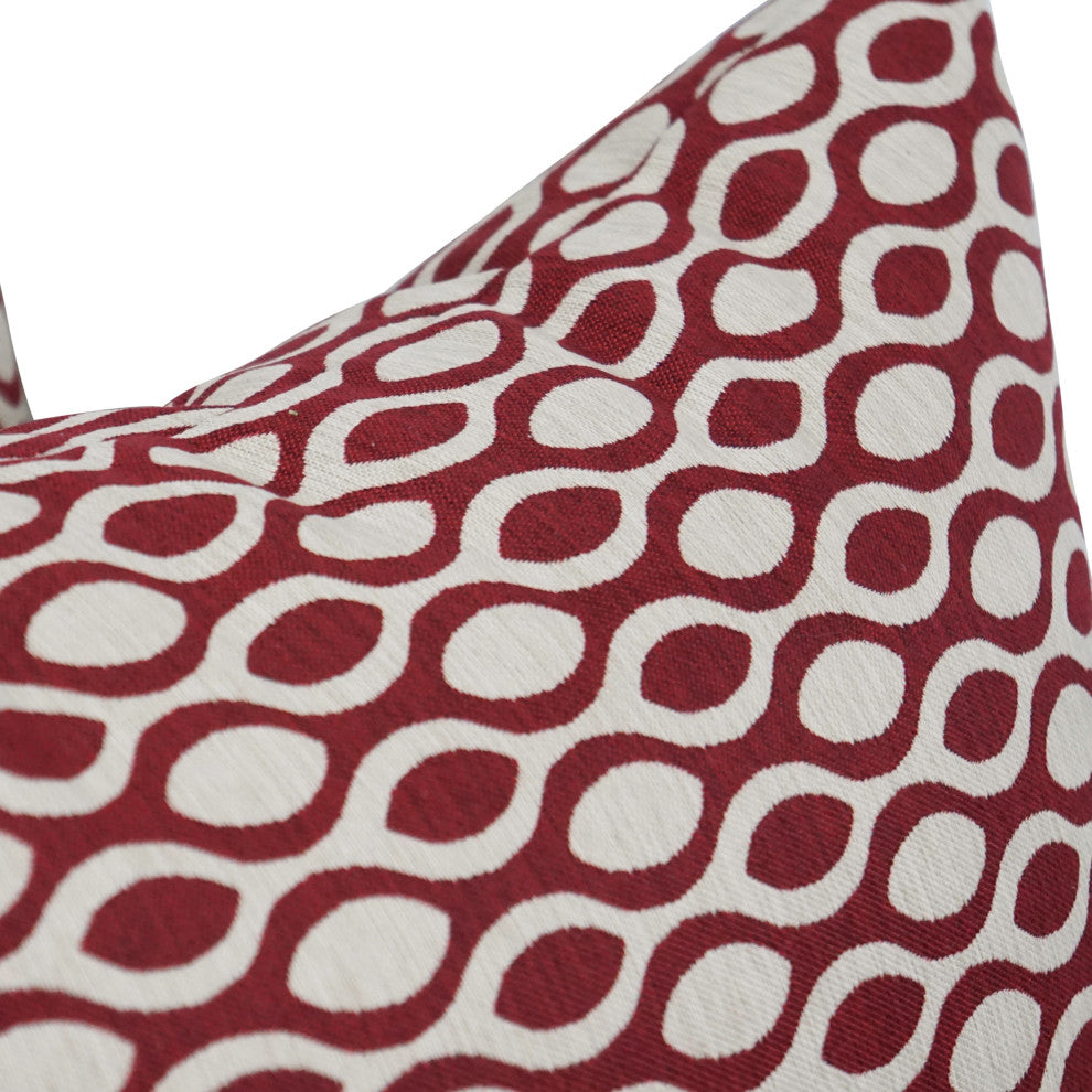 17" Jacquard Throw Pillows With Inserts, Set of 2, Ozero Wine