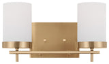 Zire 2-Light Bath, Satin Brass