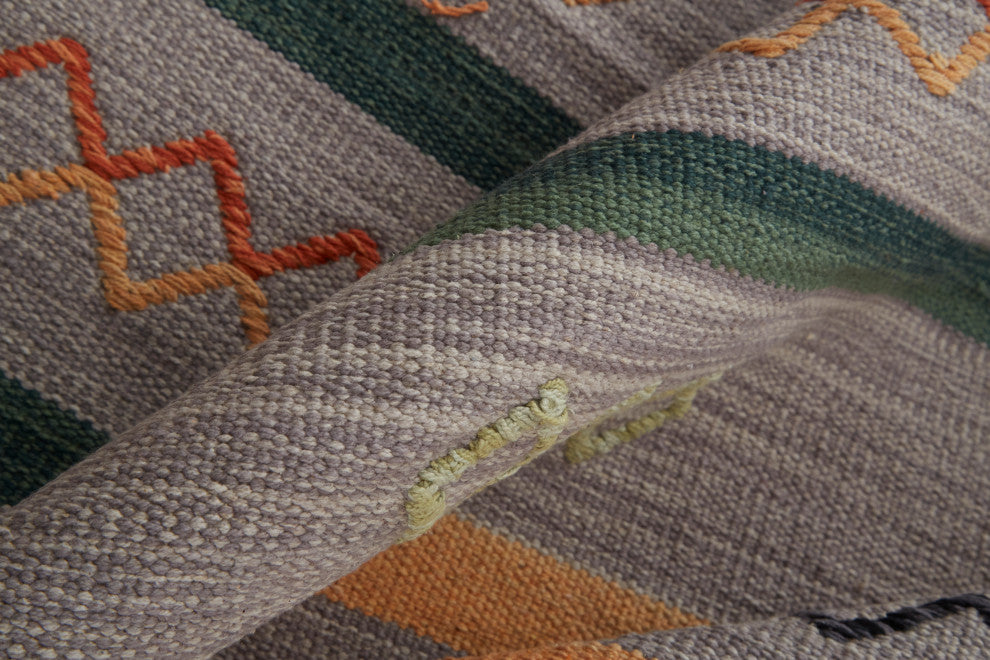 Weave & Wander Amara Southwestern Serape Style Rug, Gray/Orange, 8'x10'
