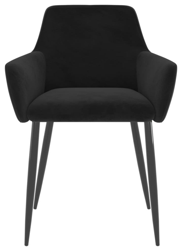 vidaXL Dining Chairs 4 pcs Black Velvet