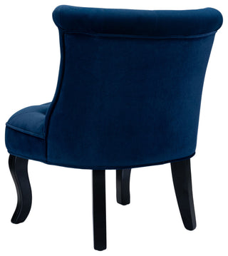 Upholstered Accent Chair With Tufted Back, Set of 2, Navy