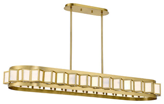 Gideon 8-Light Linear Chandelier, Warm Brass