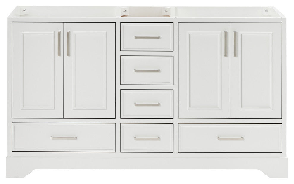Ariel Stafford 60" Double Sink Bathroom Vanity Base, White