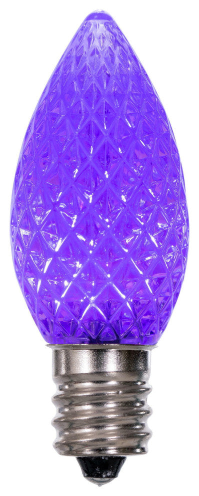 C7 Faceted Led Purple Bulb .38W 25/Box