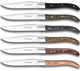 Couzon Lou Laguiole Set of 6 Steak Knives, Pakka Wood