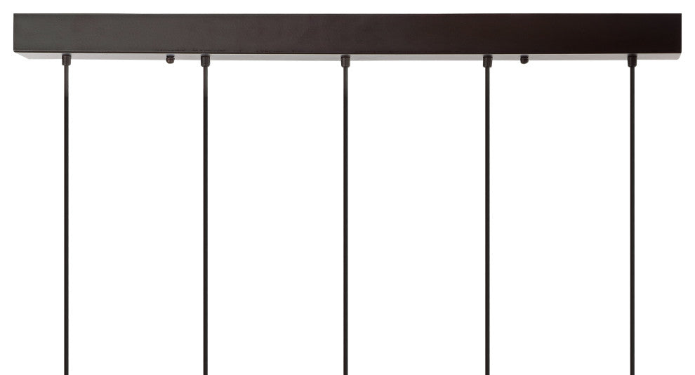 Gaines 1-Light Farmhouse Mason Jar LED Pendant, Oil Rubbed Bronze, Width: 33.25"