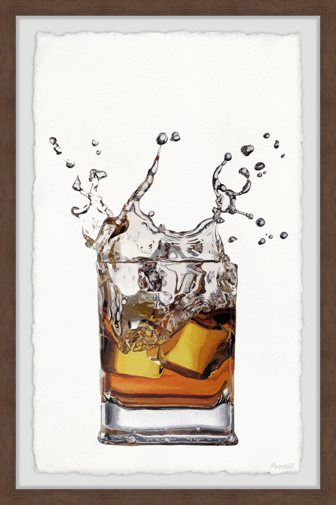 "Whiskey and Ice" Framed Painting Print, 12x18