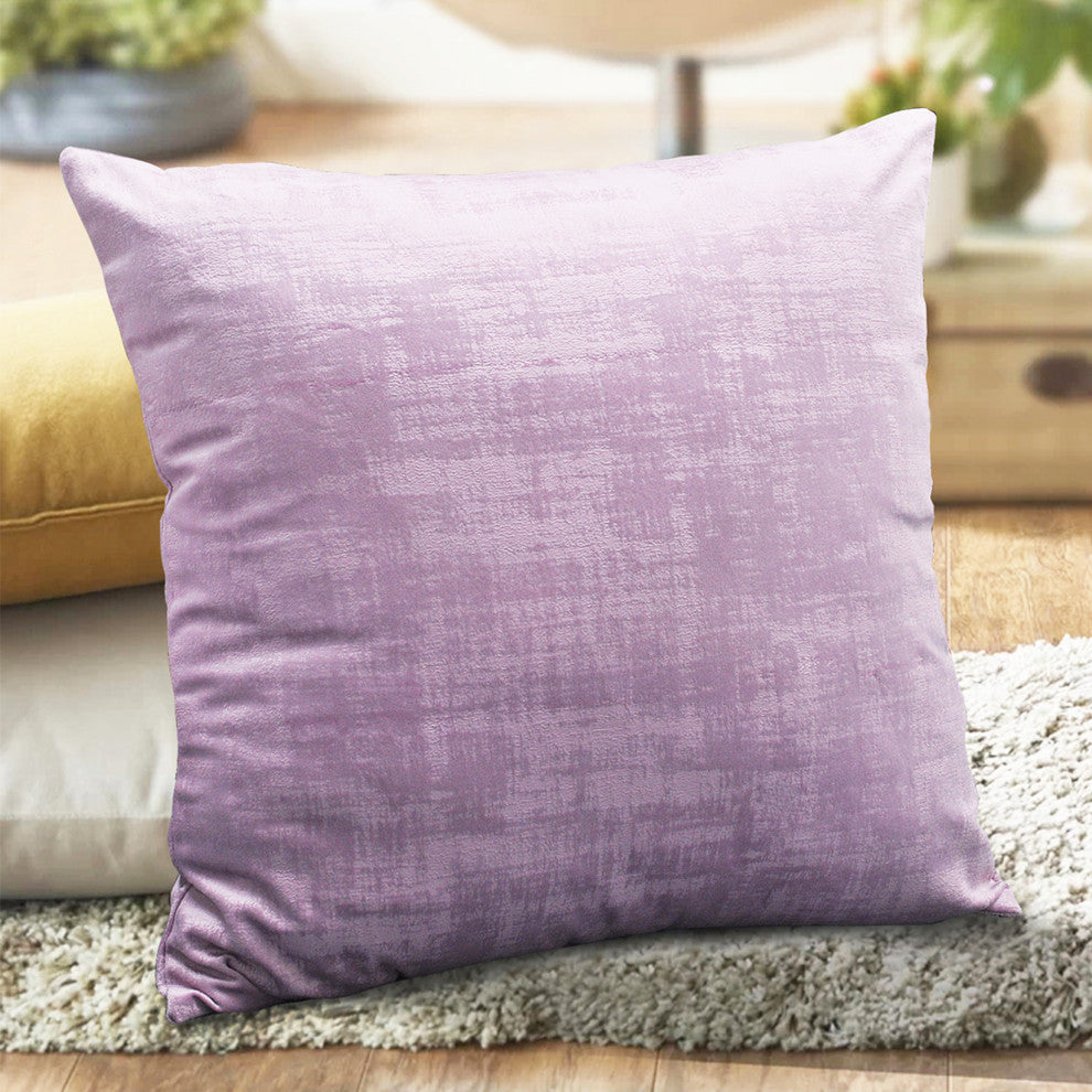 Serenta Textured Velvet Pillow Shell, Set of 4, Mauve Shadows