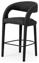 Hawkins Stool-Fiqa Boucle Charcoal-Bar