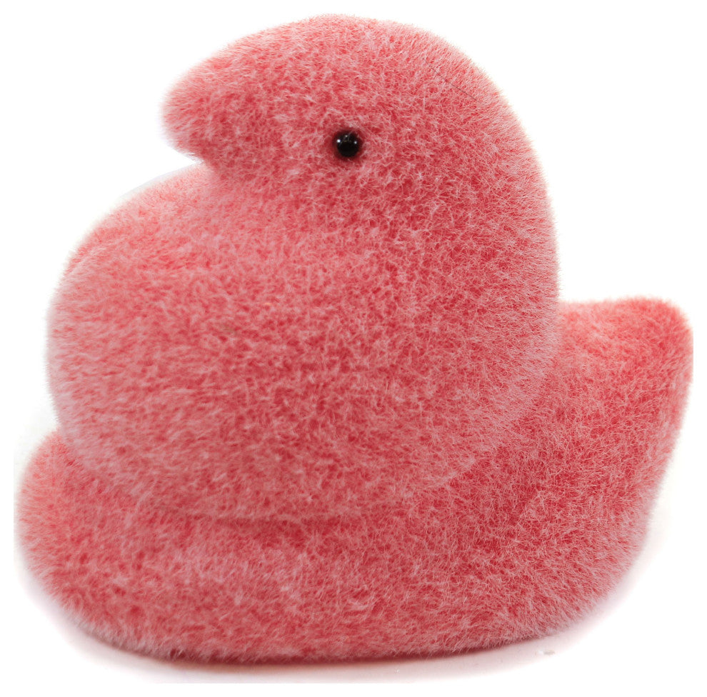 Easter Flocked Peeps Chick Plastic Licensed Decor Decorate Fuzzy Wh0096 Pink