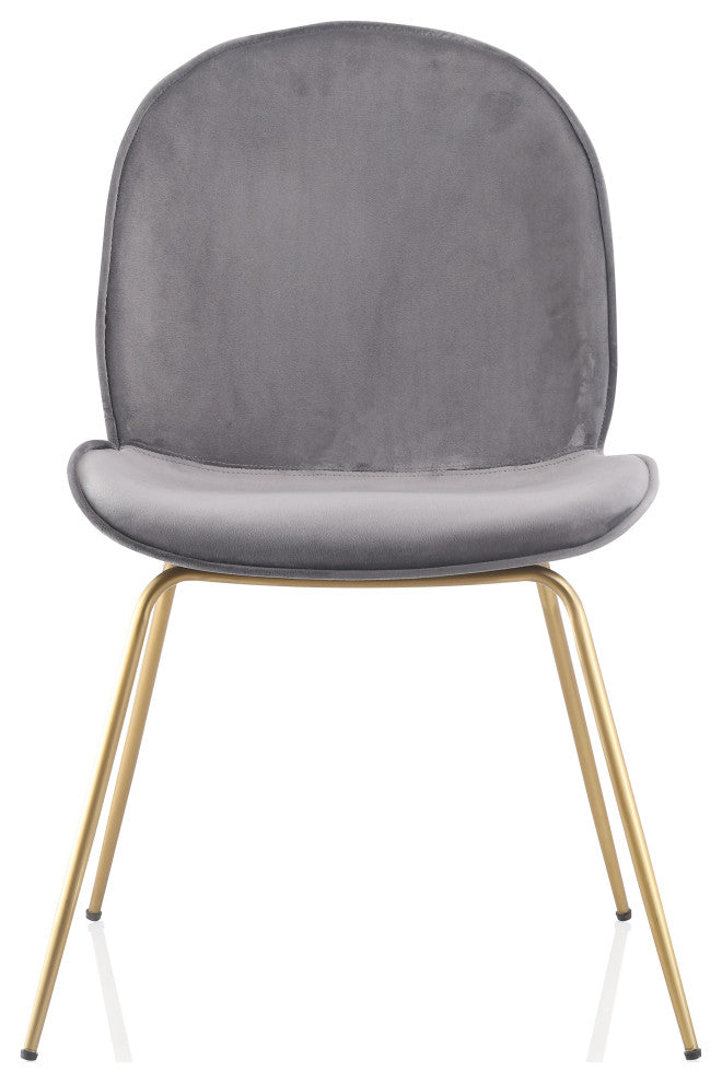Mid-Century Modern Beetle style Dining Chair, Set of 2, Gray